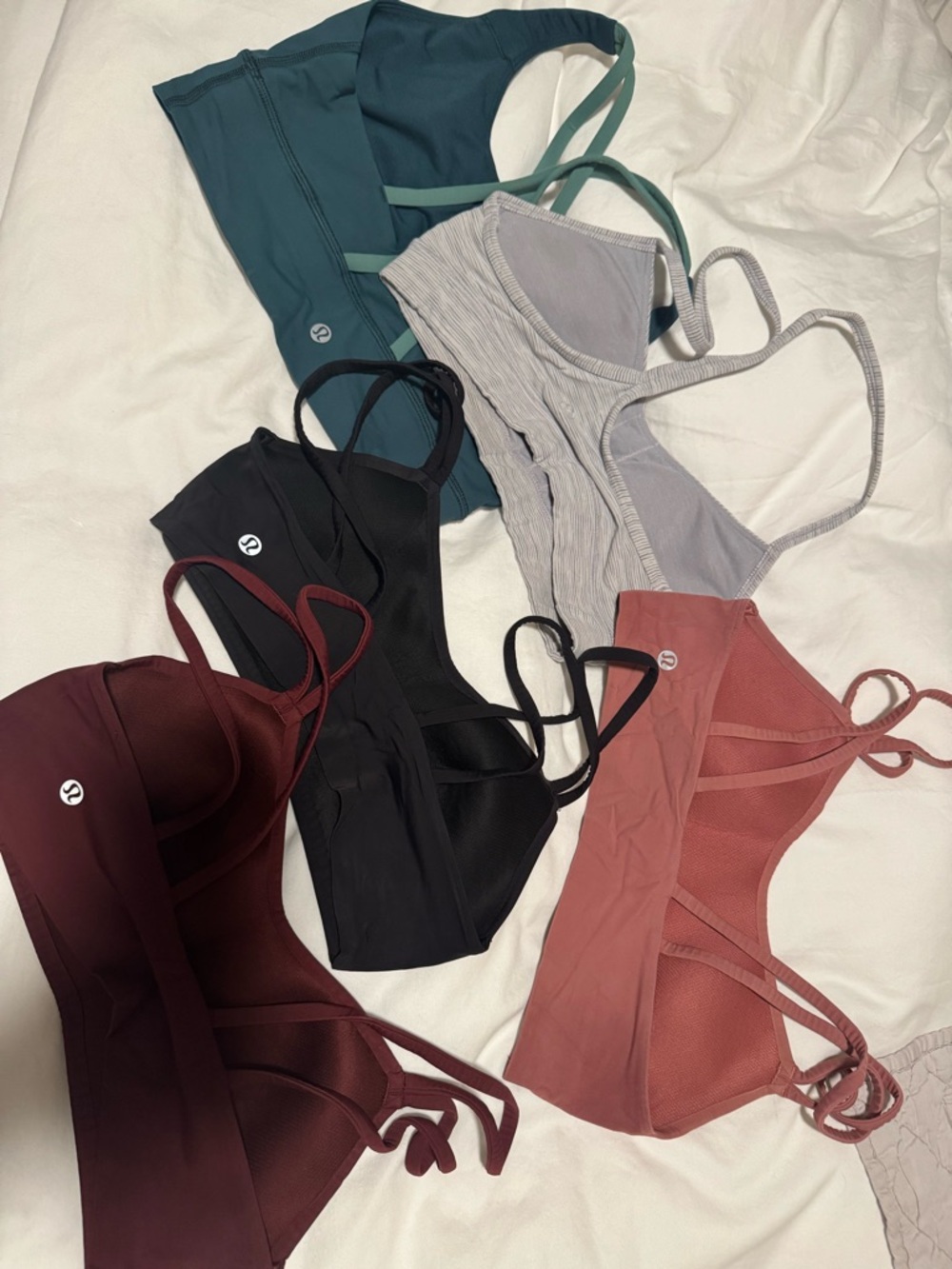 LuluLemon Sportsbra Bundle size 6- Teal, Gray, Terracotta, Burgundy, Black - Picture 2 of 2
